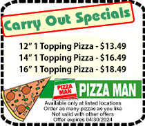 Pizza Man Carry Out Coupon